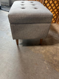 Brookmont Tufted Storage Ottoman, with Gray Blanket