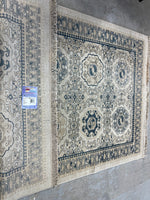 Carpet Art Deco Mosaic Motif Design Rug D, tan/blue