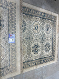Carpet Art Deco Mosaic Motif Design Rug D, tan/blue