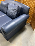 Ethan Allen Blue Leather Loveseat***HEAVY ITEM***READ DETAILS ON PICK UP POLICY***