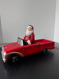 Heavyweight Resin Santa Driving Red Truck