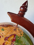 Inlaid Wood Chinese English Globe on Stand AS IS (READ DESCRIPTION CAREFULLY)