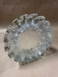 Pukeberg Sweden Textured Glass Candle Holder Ashtray Sculpture