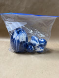 Painted Blue And White Eggs - 8 Pieces