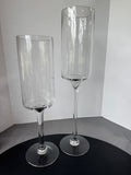 Pair of House of Hampton Clear Glass Pedestal Hurricanes