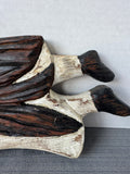 Signed Rustic Wooden Hanging Trumpet Angel AS IS (READ DESCRIPTION CAREFULLY)