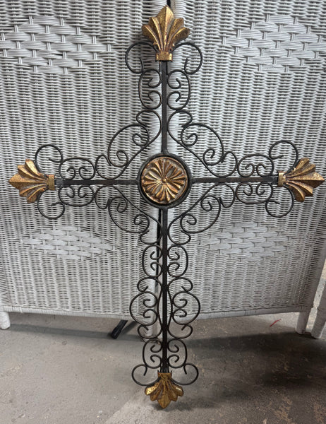 Gilt Accented Metal Scroll Decorative Cross (2 AVAILABLE—PRICED INDIVIDUALLY AT $20 EACH)