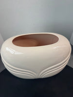 Haeger Style Cream Oval Ceramic Vase