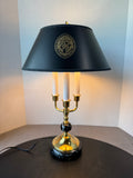Johns Hopkins University Brass & Marble Table Lamp (WORKS)