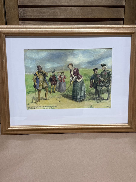 Mary, Queen of Scots on St. Andrews Links Print; Signed