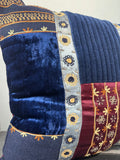 Navy & Burgundy Bohemian Patchwork Throw Pillow