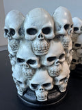 Pair of Ashland Resin Skull Pillar Candle Holders