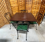 Square Table with (4) Vintage Metal Chairs