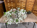 Large Bouquet of Faux Flowers, Mostly White Color Tones