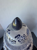 Blue & Gray Floral Chinoiserie XL Lidded Ginger Jar