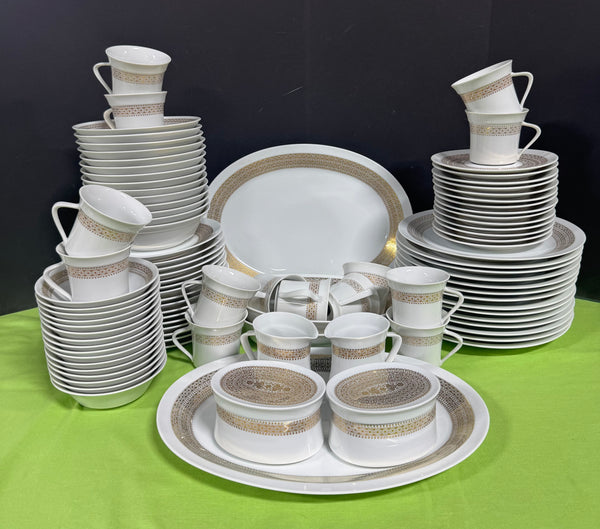 96-Piece Mikasa Tempo-Seventy Japan 5894 Midas Gold Filigree China Set