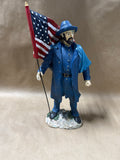 Civil War Union Soldier Holding American Flag