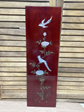 Wood Panel with Vine/Bird Tree Inlay