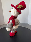 Gray & Red Plush Snowman Decor
