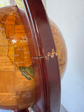 Inlaid Wood Chinese English Globe on Stand AS IS (READ DESCRIPTION CAREFULLY)