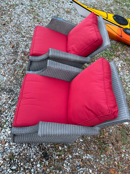 Lloyd Flanders Hampton Lounge Chair Pair