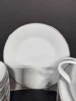 39-Piece RC Royal Ceramics Japan Silver Rimmed White China Set