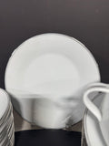 39-Piece RC Royal Ceramics Japan Silver Rimmed White China Set