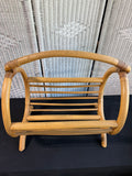 Large Round Vintage Bamboo Magazine Rack