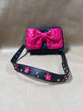 Black And Pink Bow Betsy Johnson Shoulder Bag