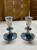 Sterling Pair of Weighted Candle Sticks, 5"H