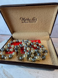 Marta Luz Faux White & Gray Vintage Pearl Necklace in Box