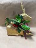 Gold Paper Mache Reindeer Center Piece