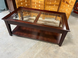 Wood/Glass Rolling Coffee Table