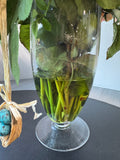 Faux Mixed Roses Arrangement in Glass Vase