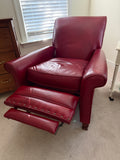 Barcalounger Red Leather Reclining Chair