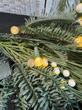 Pair of Lighted Faux Fir Swags