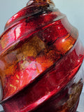 Heather Ann Creations Red & Gold Foil Spiral Ceramic Vase