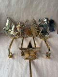 Brass Holiday Stocking Holders - 5 Pieces