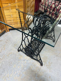 Antique Singer Base with Glass Top