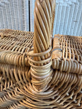 Rustic French Style Double Sided Wicker Picnic Basket READ DESCRIPTION