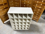 White Particle Board Cube/Shoe Cubby Shelf, card board backing