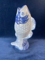 Blue and White open Mouth Fish Vase