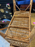 Lightweight Wicker Side Table with Shelf