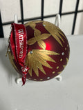 Waterford Vintage Holiday Heirlooms Frosted Glass Ball Ornament Z