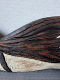 Signed Rustic Wooden Hanging Trumpet Angel AS IS (READ DESCRIPTION CAREFULLY)
