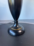 Black Metal Table Lamp with Tasseled Shade (WORKS)