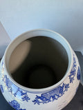 Three Hands Pottery Blue & Gray Floral Chinoiserie XL Lidded Ginger Jar