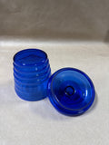 Ribbed Cobalt Blue Lidded Jar