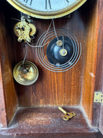 Wooden Vintage Gingerbread Mantel Clock with Key