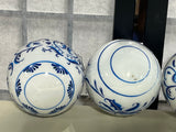 Assorted Blue & White Glass Ornaments, 6 pc